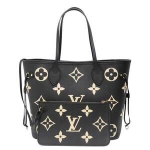 Louis Vuitton Neverfull Tote Bag Leather Black